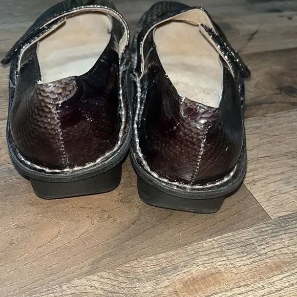 ALEGRIA SIZE 36- 6.5 WOMEN'S GREEN-BLACK ANIMAL PRINT MARY JANE SHOES - Picture 5 of 6